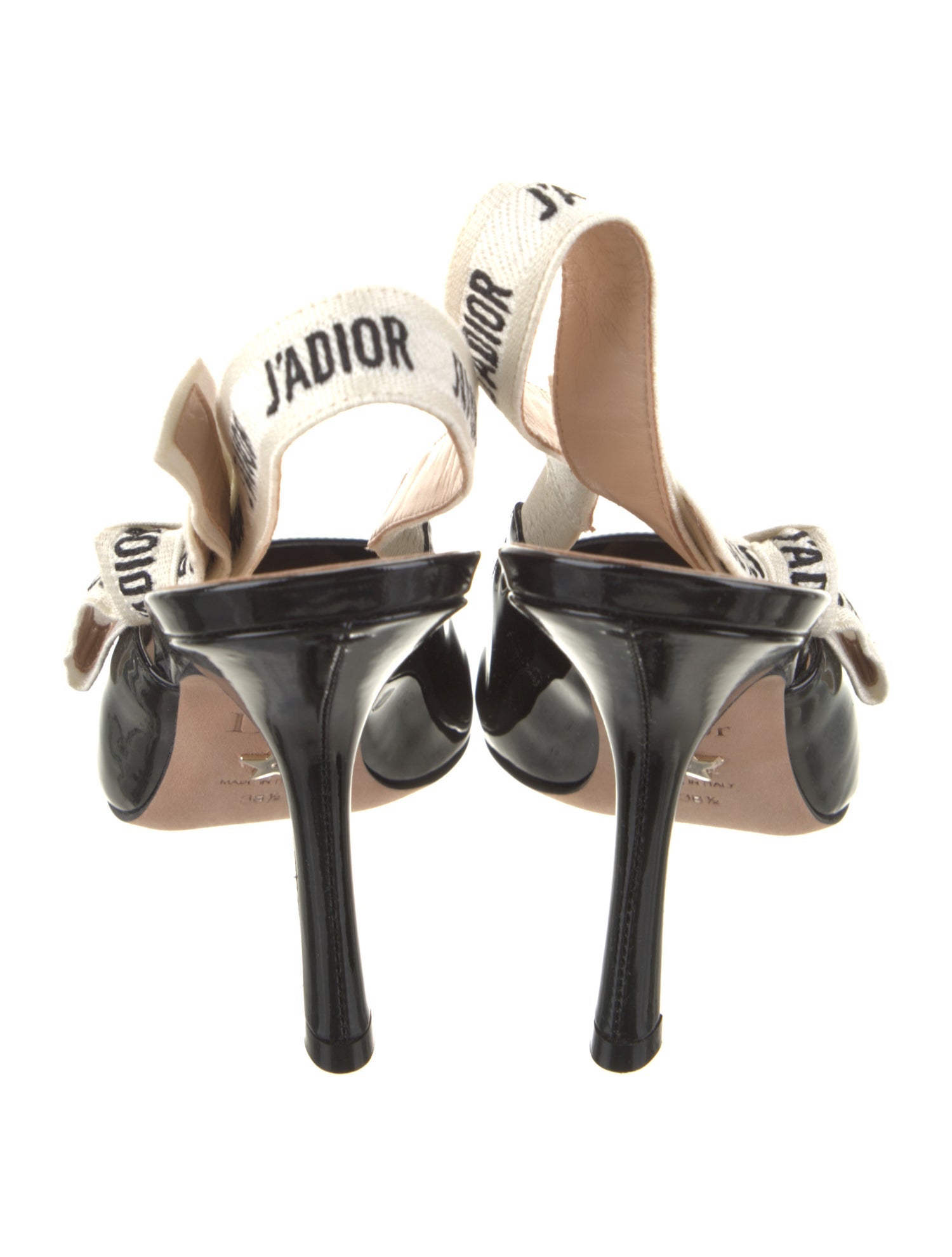 Christian Dior Patent Leather Printed Slingback Pumps